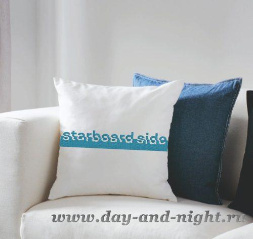 Декоративная подушка с логотипом отеля Старборд крупным планом - 2.