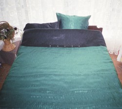 Двухцветное постельное бельё из натурального шёлка - 2.